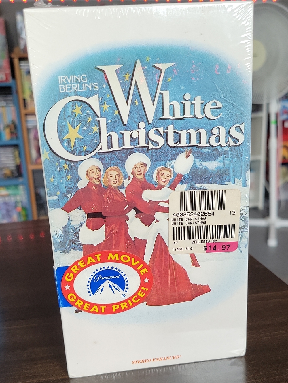 White Christmas VHS Holiday Classic - Red/Blue/white